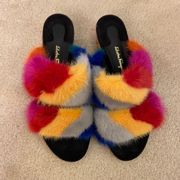 Salvatore Ferragamo belluno rainbow mink - Picture 1 of 11